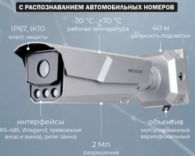 2 Мп ANPR IP-камера для транспорта iDS-TCM203-A/2812 (опр. номера) Только в розницу
