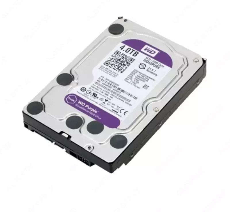   WD40PURX-78 WD Purple (Binafsha) 4TB HDD — videokuzatuv uchun professional disk  Hikvision (RES)