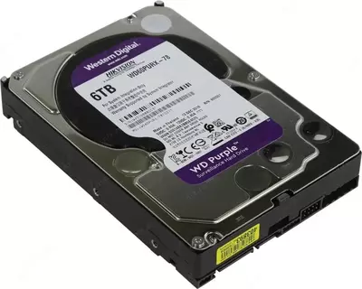  WD60PURX-78 WD Purple (Binafsha) 6TB HDD — videokuzatuv uchun professional disk  Hikvision (RES)