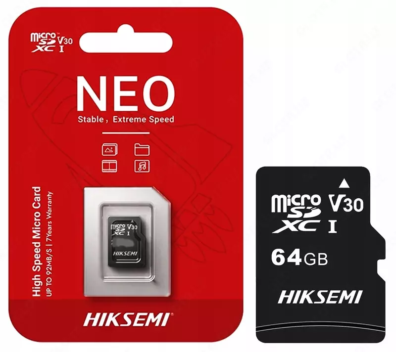 HIKVISION Card 64GB — карта памяти microSD (Class 10  до 100 МБ/с)