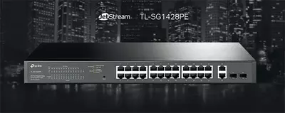  TL-SG1428PE 28-Port Gigabit Easy Smart Switch with 24-Port PoE+ - 