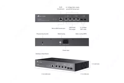  SX3206HPP Omada 4-Port PoE++ 10GBase-T L2+ Managed Switch with 2 10GE SFP+ Slots - 