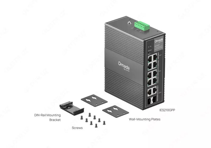   TP-Link Omada IES210GPP 10-Port Gigabit Industrial Easy Managed Switch with 6-Port PoE+ and 2-Port PoE++