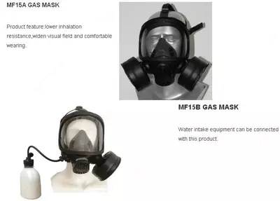   Qutqaruv niqobi RM-15 (filtr va issiqlik qaytaruvchi qalpoq bilan  Xitoy)