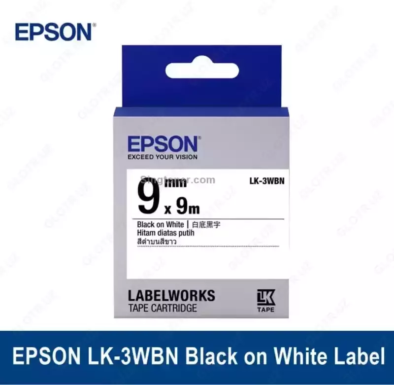 Лента Epson Tape LK‑3WBN Std Blk/Wht 9 mm × 9 m