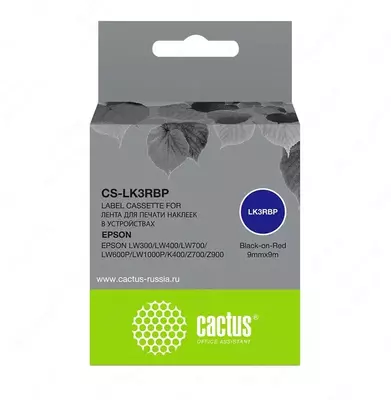 Лента Epson Tape LK‑3RBP Pastel Black/Red 9 mm × 9 m