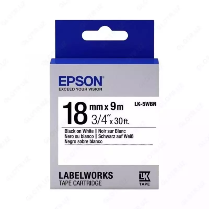 Лента Epson Tape LK‑5WBN Std Black/White 18 mm × 9 m