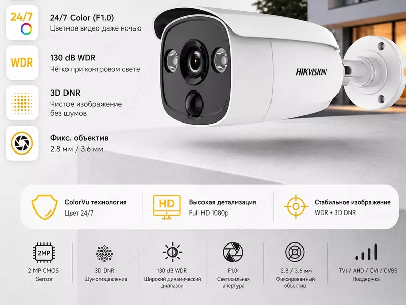 Videokuzatuv kamerasi DS-2CE12H0T-PIRLO (2.8 mm)