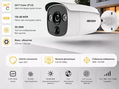 Камера видеонаблюдения DS-2CE12H0T-PIRLO 2 8mm