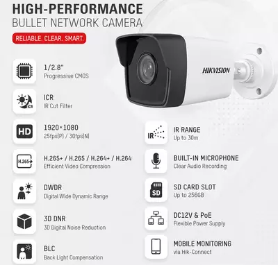 IP videokuzatuv kamerasi DS-2CD1023G0-IUF (2.8mm)