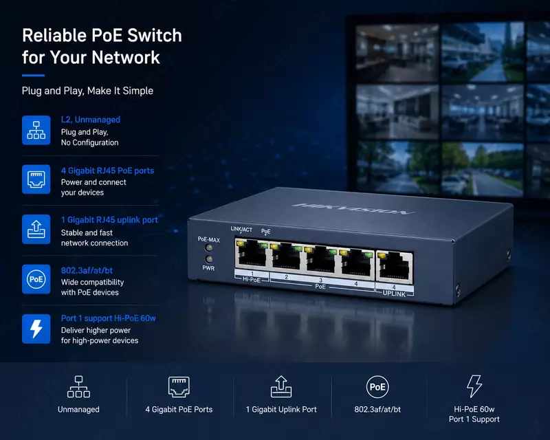 Коммутатор DS-3E0505HP-E