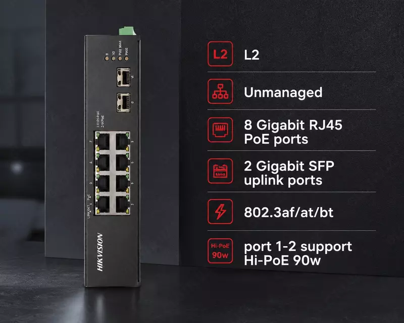 DS-3T0510HP-E/HS sanoat PoE kommutatori