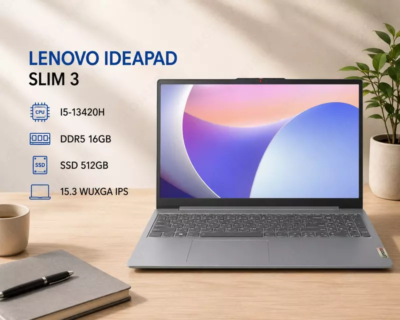 Ноутбук LENOVO IDEAPAD SLIM 3 / I5-13420H / DDR5 16GB / SSD 512GB / 15.3 WUXGA IPS