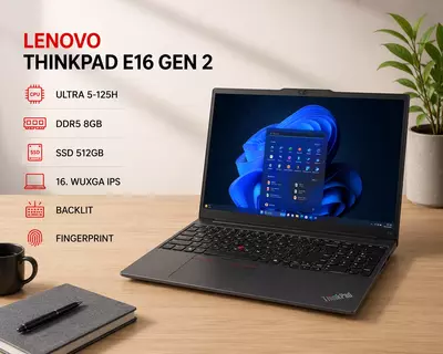Ноутбук LENOVO THINKPAD E16 GEN 2 / ULTRA 5-125H / DDR5 8GB / SSD 512GB / 16. WUXGA IPS / BACKLIT / FINGERPRINT