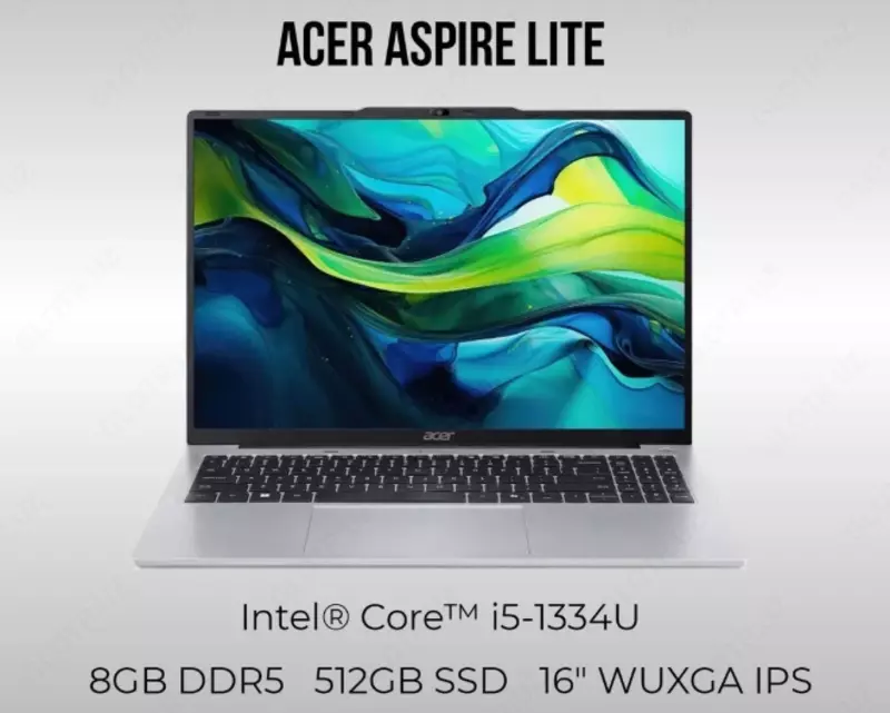 Ноутбук ACER ASPIRE LITE / I5-1334U / DDR5 8GB / SSD 512GB / 16.1 WUXGA