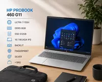 Ноутбук HP PROBOOK 460 G11 / ULTRA 7-155H / DDR5 8GB / SSD 512GB / 16.1 WUXGA IPS / BACKLIT / FINGERPRINT / SILVER / + BAG