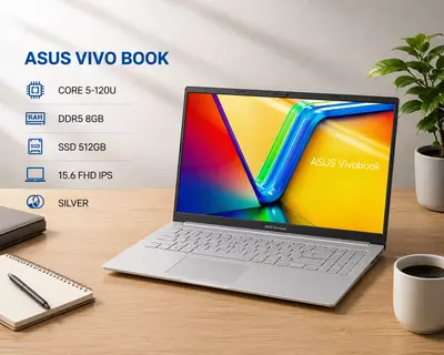 ASUS VivoBook kumush rangdagi noutbuk