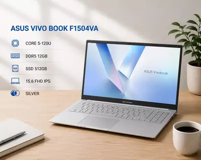 Ноутбук ASUS VIVO BOOK F1504VA / CORE 5-120U / DDR5 12GB / SSD 512GB / 15.6 FHD IPS / SILVER