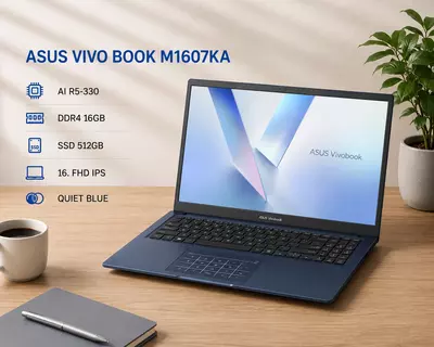 Ноутбук ASUS VIVO BOOK M1607KA / AI R5-330 / DDR4 16GB / SSD 512GB / 16. FHD IPS / QUIET BLUE