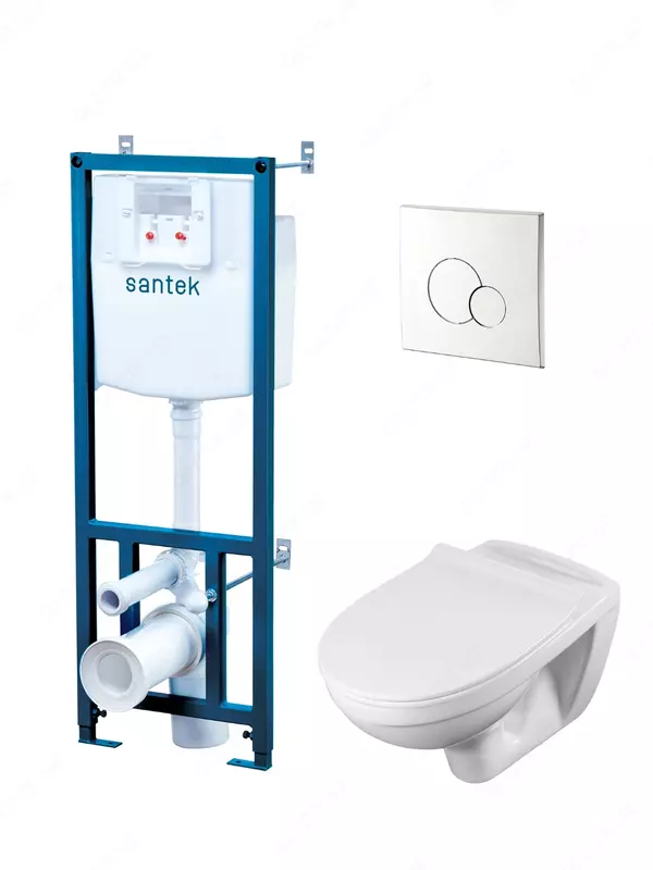 PEK Santek Boreal: osma kosa + instalatsiya + mikrolyftli Slim o‘tirish joyi + xrom porloq panel