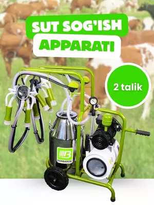 Sut sog‘ish apparati, moyli mator BARBAROS (Turkiya) – 2 ta sigir uchun Sut sog‘ish apparati, moyli mator BARBAROS (Turkiya) – 2 ta sigir uchun