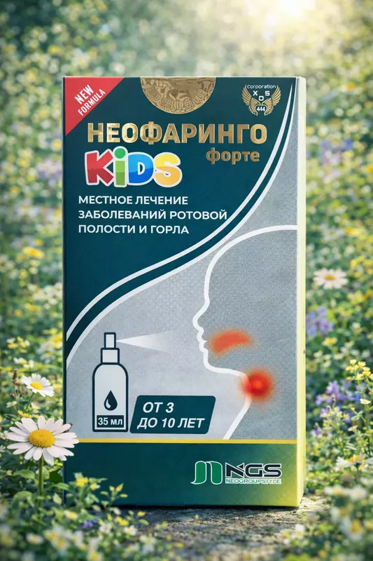 NeoFaringo Forte Kids — Bolalarda tomoq og‘rishi va yallig‘lanishiga qarshi tabiiy vosita