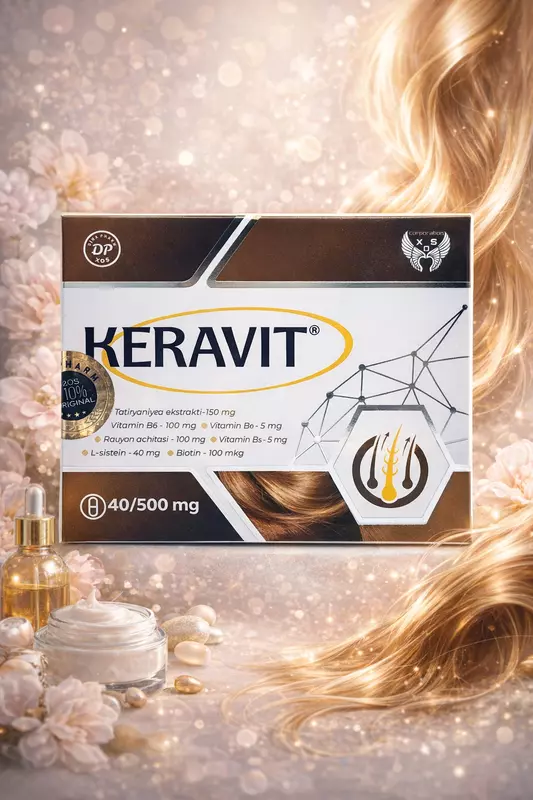 BAD KERAVIT 500 mg 40 dona  sochlarni mustahkamlaydi va tokilishini oldini oladi kapsula