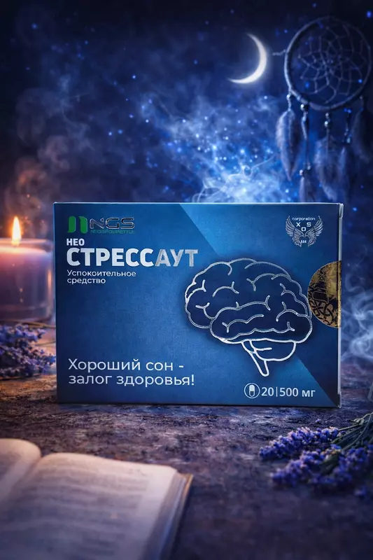 БАД Neo STRESSAUT 500 мг 20 капсул  капсулы для снятия стресса и улучшения работы нервной системы