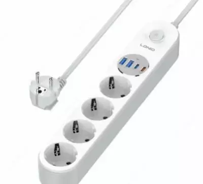 Кабель питания POWER / сетевой фильтр  5 розетки / 10 м (2TYPE-C  с 2USB-A)