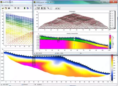 Программа для двумерной обработки и интерпретации данных сейсмической томографии-ZondST2d - Saber Technology
