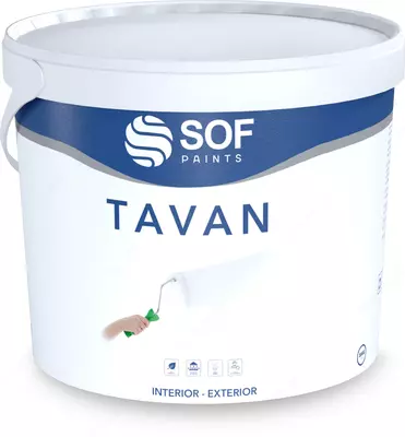 Ichki yuzalar va shift uchun akril bo‘yoq SOF PAINTS TAVAN 5 kg