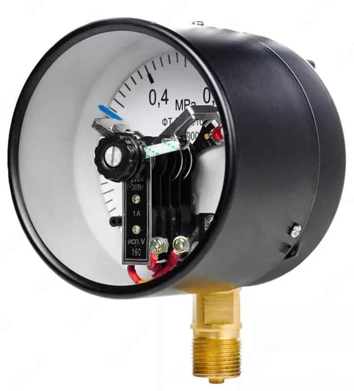  Электроконтактный манометр ДВ2010 М (пружинный)  -1...3 кг/см2 (Арт. - 232927) - 