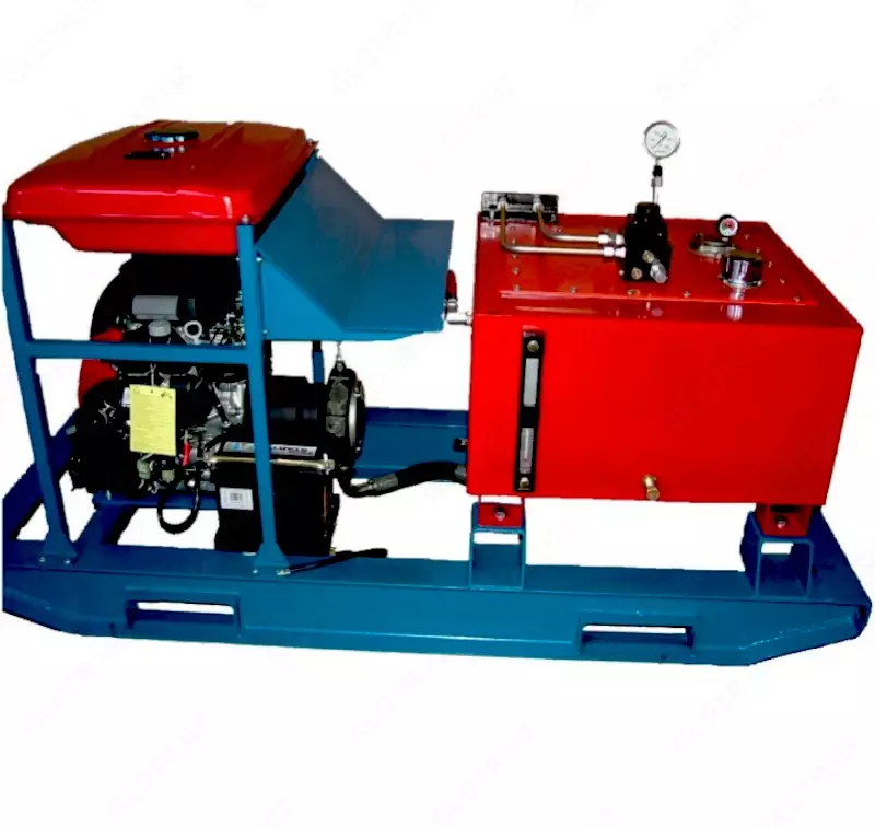 Насосные гидравлические станции с бензоприводом  с ручным распределителем и электромагнитным распределителем