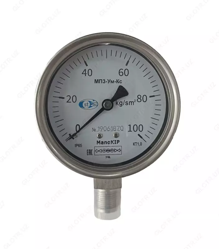 Манометр коррозионностойкий МП3-Ум-Kc с диапазоном до 100 кгс/см² (Арт. - 1188990)