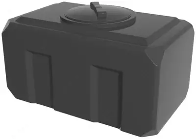 Емкость прямоугольная Ирпласт К-150  объем 150 литров  с крышкой 350 мм (Арт. - 1246436) Черная