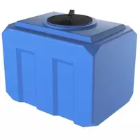 Емкость прямоугольная Ирпласт К-150  объем 150 литров  с крышкой 350 мм  отвод (Арт. - 1246438) Голубая