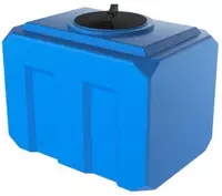 Емкость прямоугольная Ирпласт К-150  объем 150 литров  с крышкой 450 мм  отвод (Арт. - 1246445) Голубая