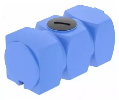 Емкость горизонтальная Ирпласт K 800  объем 800 литров  отвод (Арт. - 1246483) Голубая