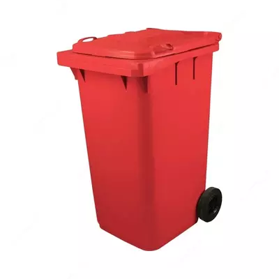  Мусорный контейнер (мобильный) 240 литров  пластик (Арт. - 1249588) Красный - 
