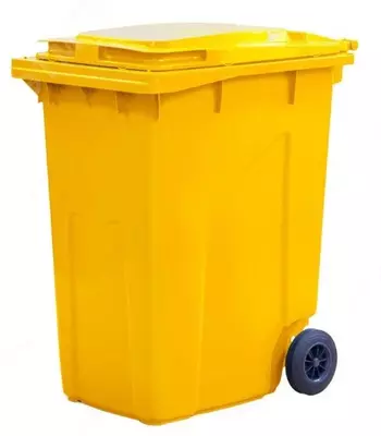 Мусорный контейнер (мобильный) 360 литров  пластик (Арт. - 1249592) Желтый