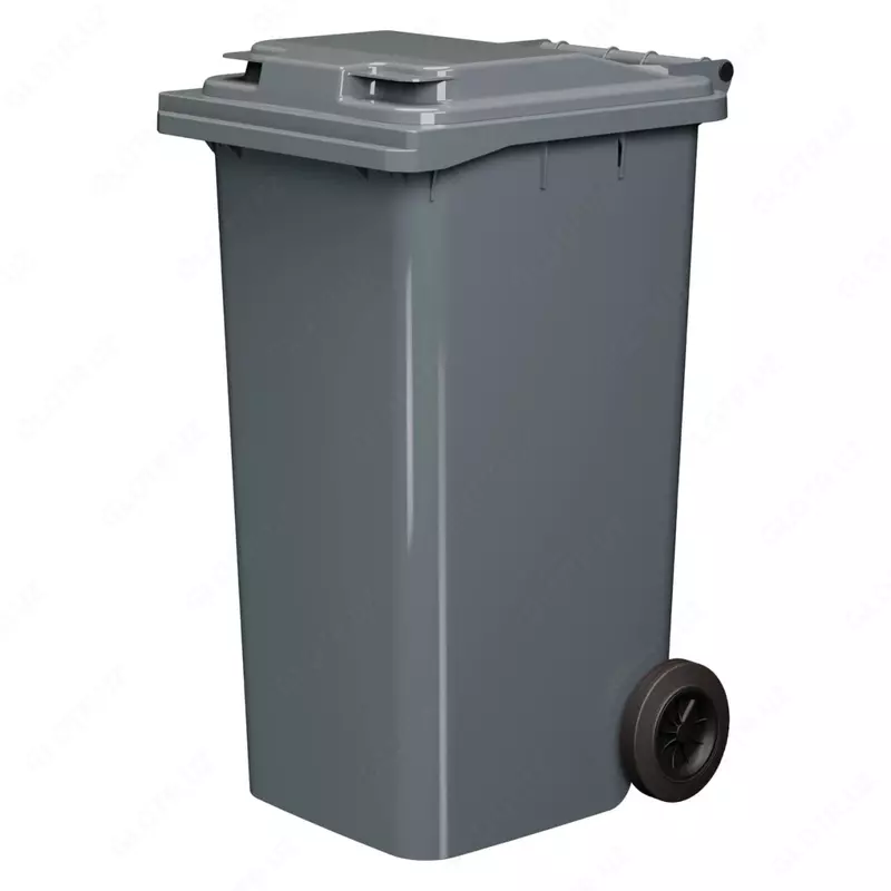 Chiqindi idishi (mobil) 240 litr  plastik (1249594-modda) Kulrang