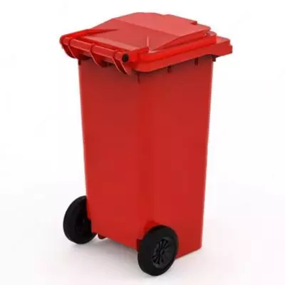  Мусорный контейнер (мобильный) 360 литров  пластик (Арт. - 1249595) Красный - 
