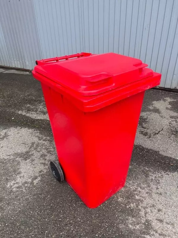  Chiqindi konteyneri (mobil) 360 litr  plastik (1249595-modda) Qizil MAXTRON MASULIYATI CHEKLANGAN JAMIYAT