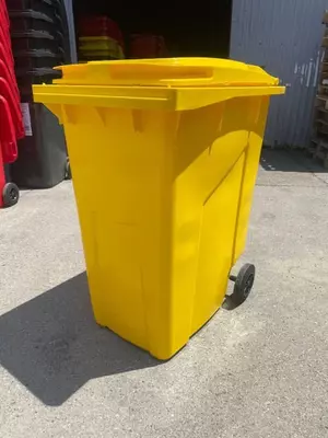  Мусорный контейнер (мобильный) 120 литров  пластик (Арт. - 1249597) Желтый Только в розницу