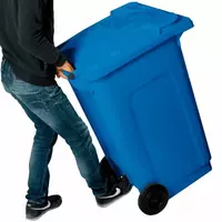  Chiqindi idishi (mobil) 120 litr  plastik (1249599-modda) Moviy rang Chakana savdo