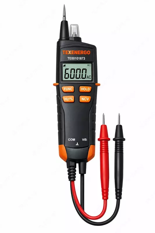 Raqamli qolda ushlab turiladigan sinov qurilmasi (multimetr) Texenergo TE00101873  AC/DC 600 V  IP20 (1309928-modda)