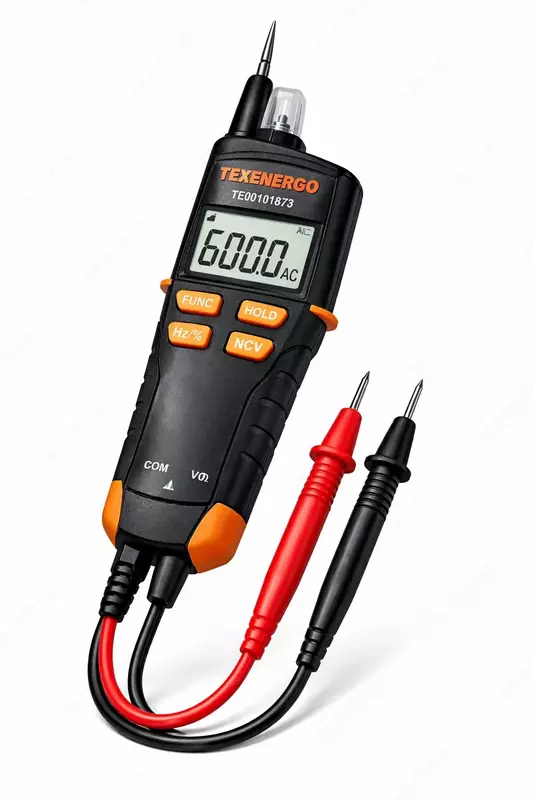  Raqamli qolda ushlab turiladigan sinov qurilmasi (multimetr) Texenergo TE00101873  AC/DC 600 V  IP20 (1309928-modda) - 