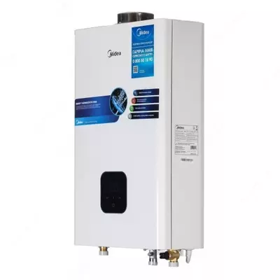   Газовый водонагреватель Midea JSG22-12HC5 (турбо) + дымоход: