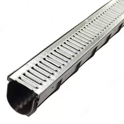 Plastmassa drenaj kanali po‘lat galvanizlangan panjara bilan (balandligi 80 mm)