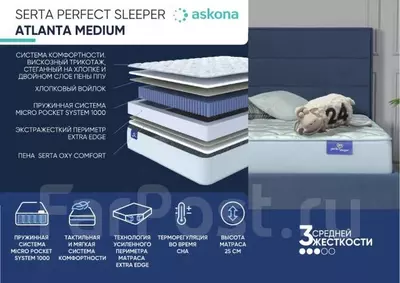 Анатомический матрас Serta Atlanta Medium 160x200